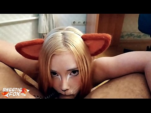 ❤️ Kitsune ngulu kontol lan cum ing dheweke tutuk ❌ Porno ing kita